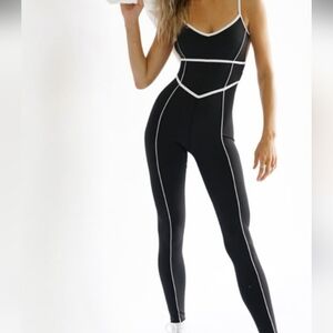 Altar'd State Black Jumpsuit with White Accents